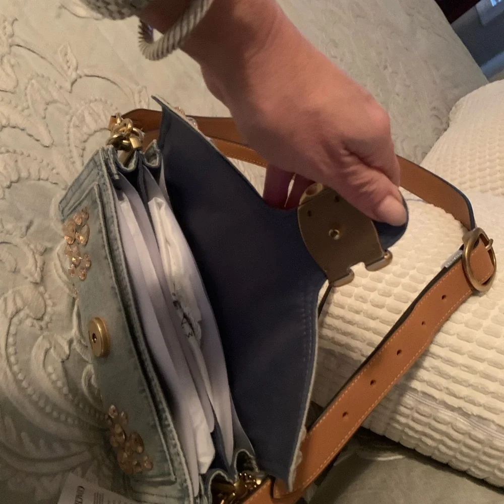 Coach Shabby denim crystal bag. Beautiful!! - Picture 6 of 8
